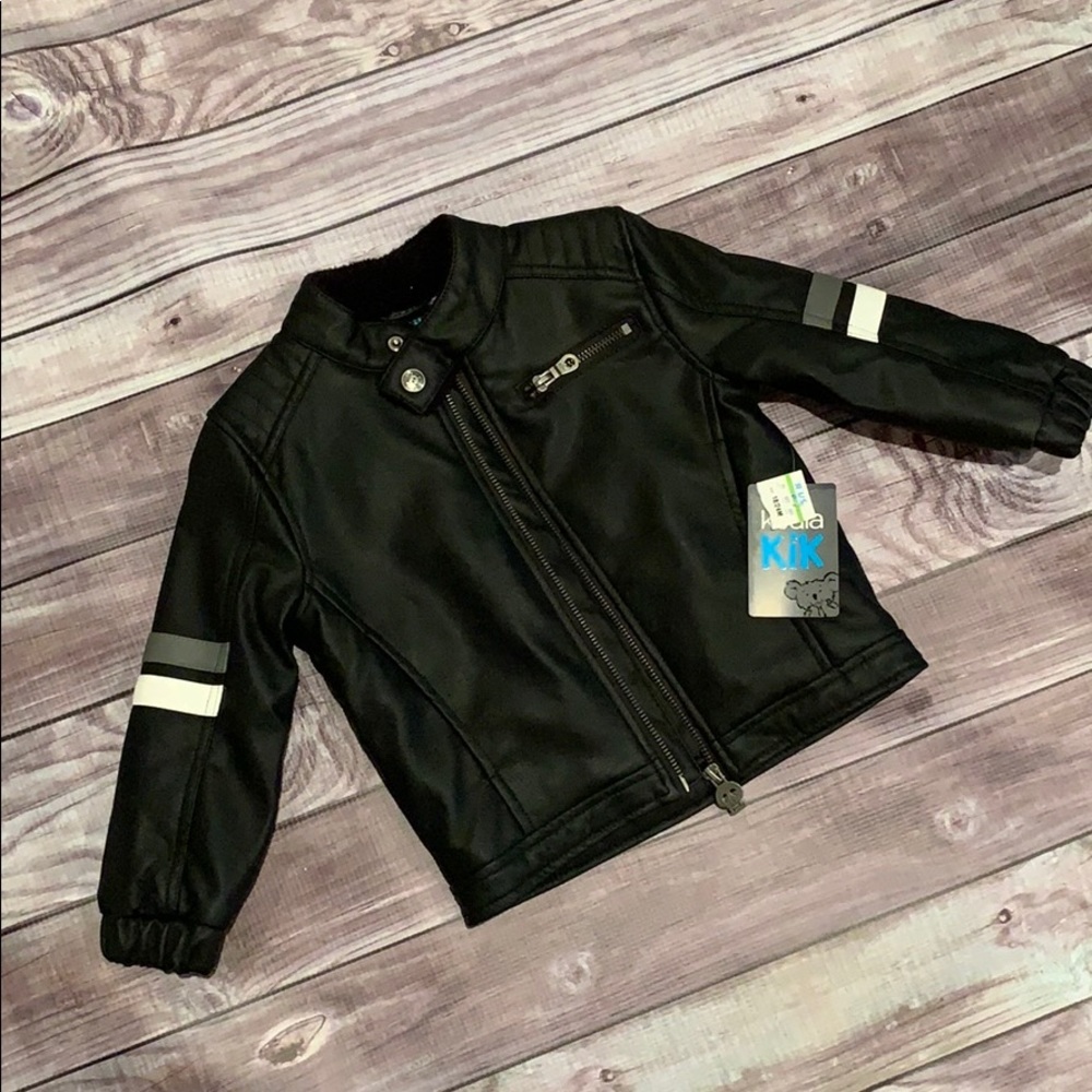 Baby koala Kik faux leather jacket